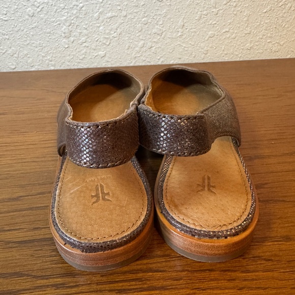FRYE Metallic Brown Slingback Flats size 8 Full leather sole - Picture 6 of 9